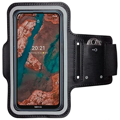 Abbildung von CoverKingz Sportarmband für Nokia X10 / X20 Armtasche mit Schlüsselfach Oberarm Halterung Sport Laufarmband Handy Armband Schwarz