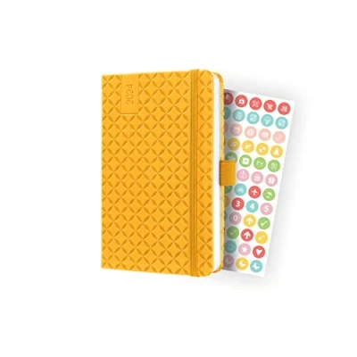 Abbildung von SIGEL J4116 Wochenkalender Jolie 2024, ca. A6, gelb, Hardcover, Gummiband, Stiftschlaufe, Einstecktasche, 174 Seiten, FSC zertifiziert, Terminplaner