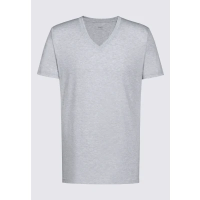 Abbildung von mey Vneck Tshirt basic, Herren, Größe: Small, Light grey melange