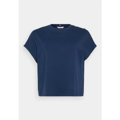 Abbildung von Tommy Hilfiger Curve Button TEE Tshirt print, Damen, Größe: 46, Dark night navy