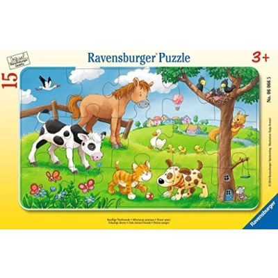 Abbildung von Ravensburger Puzzle Knuffige Tierfreunde. Rahmenpuzzle 15 Teile, Puzzleteile