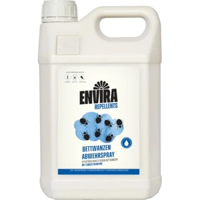 Abbildung von Envira Bettwanzen Abwehrspray 5 Liter Spray mit Langzeitwirkung gegen Mittel für Wohnung, Hotel, Matratzen &amp; auf Reisen Effektiv loswerden