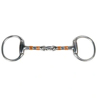 Abbildung von Harry&#039;s Horse Eggbutt doppelt gebrochene Kupferrollen 13mm 13,5 RVS