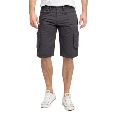 Abbildung von Rock Creek Herren Shorts Hosen Cargo Bermuda Sommer Regular Fit Kurze Hose Stoff Sommerhose H 378 Dunkelgrau W31