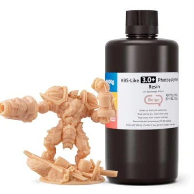 Abbildung von ELEGOO ABS Like 3.0 Plus 3D Drucker Resin Beige 1000g, Hohe Hitzebeständigkeit Harz, Niedrigere Viskosität und Schrumpfung, 405nm LCD UV Aushärtung für MSLA/LCD/DLP