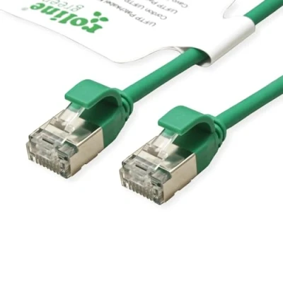 Abbildung von ROLINE GREEN U/FTP Patchkabel Kat.6A (Class EA), LSOH, slim, grün, 3 m