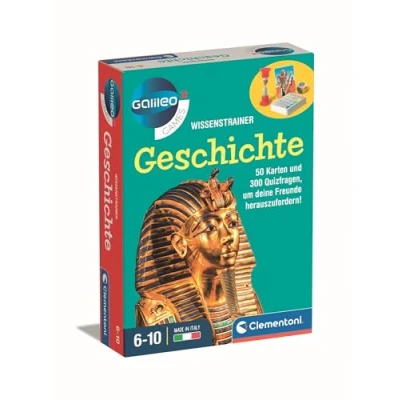Abbildung von Clementoni Galileo Games WissensTrainer Wissensfragen zur Geschichte und Vorgeschichte Quiz Spiel für Kinder ab 6 Jahren 59359