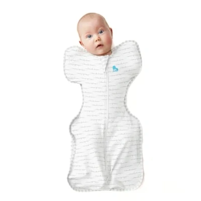 Abbildung von Love To Dream Pucksack, Baby Erstausstattung Neugeboren (2,2 3,8kg), ideal für Moderate Temperaturen 20 24C, Arme hoch Position, zweiweg Reißverschluss einfaches Windelwechseln, Schlafsack Weiß