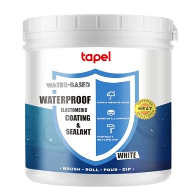 Abbildung von Tapel Flüssige Gummi Wohnmobil Dachbeschichtung 3X Stärker Weiß 1kg Wasserdichter Dichtstoff Für Lecks &amp; Risse, UV /Kältebeständige Farbe Metall, Holz Beton Innen Außenbereich