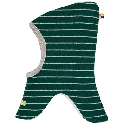 Abbildung von loud + proud Wende MIT Ringellook Kopftuch für Kinder, Größe: 74/80, Dunkelgrün