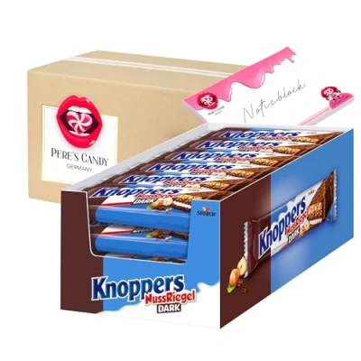 Abbildung von Knoppers Dark Nuss Riegel 24x40g mit Geschenk von Pere&#039;s Candy