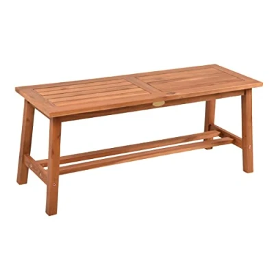 Abbildung von Spetebo Gartenbank Akazien Garten Bank 2 Sitzer 100 x 35 cm (Stück, 1 St., Gartenbank), Sitz aus FSC Massiv Holz