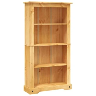 Abbildung von vidaXL Bücherregal mit 4 Böden Mexiko Stil Kiefer Corona Standegal Wandregal Aktenregal Schrank Bücherschrank Büroregal Holzregal 81x29x150cm