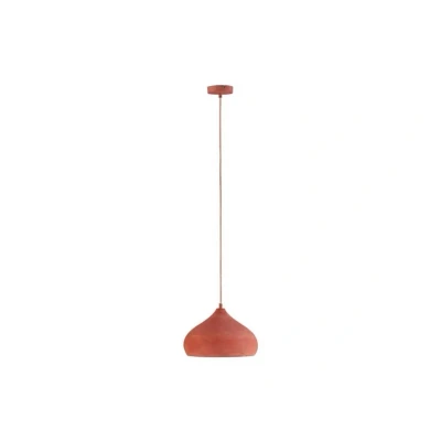 Abbildung von Lindby Hängeleuchte Fiona, dimmbar, Leuchtmittel nicht inklusive, Mediterran, Beton, Metall, Terrakotta, 1 flammig, E27, Deckenlampe