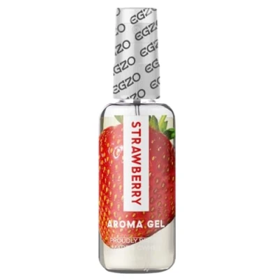 Abbildung von EGZO Aroma Gel Srawberry, aromatisches Gleitgel auf Wasserbasis mit Geschmack (Erdbeere) für köstlichen Oralsex, 1 x 50 ml