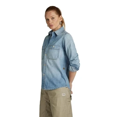 Abbildung von G Star Regular Hemdbluse, Damen, Größe: XXS, Sun faded thames