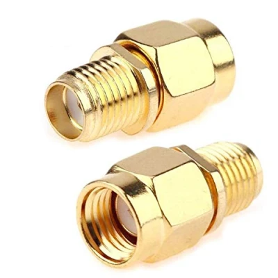Abbildung von TengKo SMA Male Plug to RP Female RF Straight Connector Gold Plating Adapter for Wi Fi Antenna Repeaters Radio Signal Extension Cable (2 PCS)