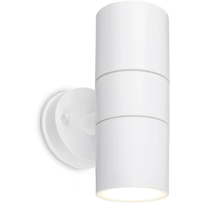 Abbildung von BRILONER Wandleuchte Aussen IP54 Spritzwasser Staubschutz, GU10 Fassung, max. 7W, Aussenlampe, Wandlampe, Strahler, Außenbeleuchtung, Außenleuchte, 16x7,5x11 cm, Weiß