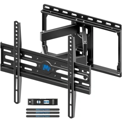 Abbildung von Mounting Dream TV Wandhalterung Schwenkbar Neigbar Fernseher Doppel Arm Halterung für die meisten 26 65 Zoll LED, LCD, OLED, Plasma TVs mit VESA 75x75 400x400mm bis zu 45kg
