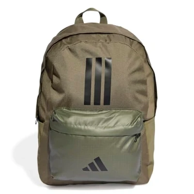 Abbildung von adidas Classic Three Stripes Backpack Back to School, Unisex Rucksack, Olive strata/Black, 27.4 L IS7042