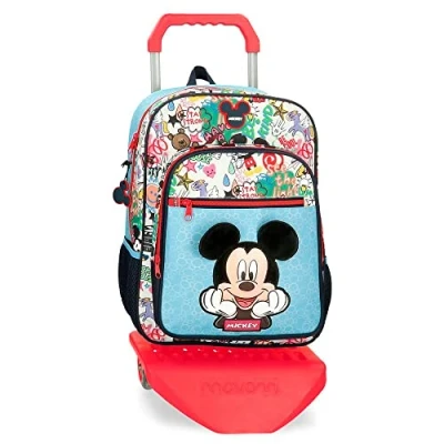 Abbildung von Disney Mickey Be Cool Schulrucksack mit blauem Trolley 30x38x12 cm Polyester 13.68L