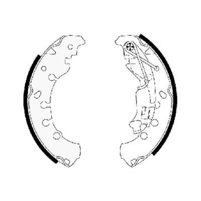 Abbildung von TEXTAR 91065300 Bremsbacken 203,2 38 mit Handbremshebel FIAT: Punto Evo Schrägheck, Panda II Grande Schrägheck