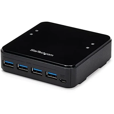 Abbildung von StarTech.com USB 3.0 Sharing Switch 4x4 für Peripheriegeräte Umschalter Mac / Windows Linux 4 Port