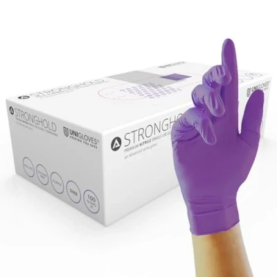 Abbildung von Unigloves gt0033 Select puderfrei Nitril Handschuhe, mittel, schwarz (100 Stück)