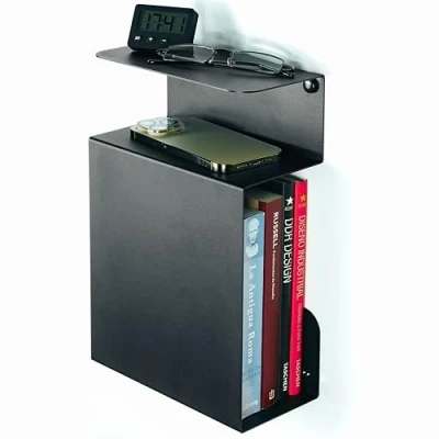 Abbildung von etterr Nachttisch 100% Stahl Schwarz Nachttische Nachtschrank Hängend Klein Bedside Table