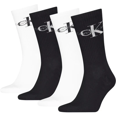 Abbildung von Calvin Klein Underwear MEN SOCK Giftbox Monogram 4 PACK Socken, Herren, Größe: One Size, Black combo