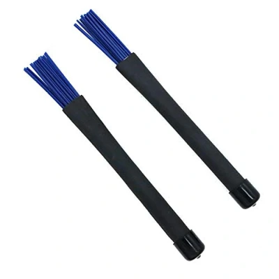 Abbildung von Alnicov 1 Paar Jazz Trommelbürsten, einziehbar, 32 cm, Schwarz / Blau