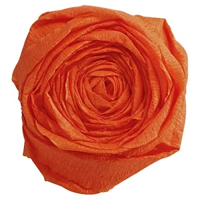 Abbildung von Clairefontaine 903058C Packung mit 10 Bögen Krepppapier, 2,5 x 0,5m, ideal für kreativen Hobbies, 1 Pack, orange
