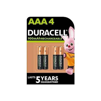 Abbildung von 4 x Duracell AAA wiederaufladbare 900 mAh (1 Blister mit Batterien), Batterien (HR03/DX2400)