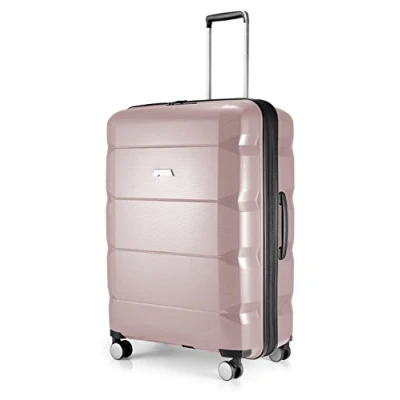 Abbildung von HAUPTSTADTKOFFER Britz Hartschalen Koffer Trolley Rollkoffer Reisekoffer Erweiterbar, 4 Rollen, TSA, 77 cm, 115 Liter, Champagner