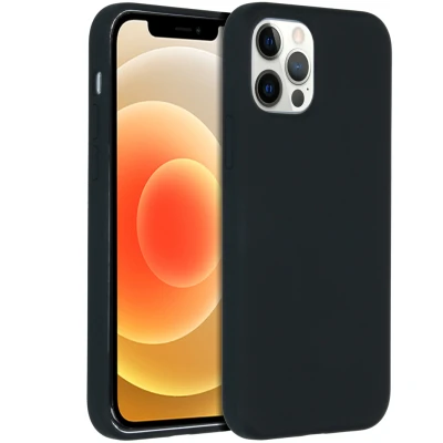 Abbildung von Apple iPhone 12 Pro Max Hülle Silikon Accezz Soft Case/Backcover Handyhülle Schwarz