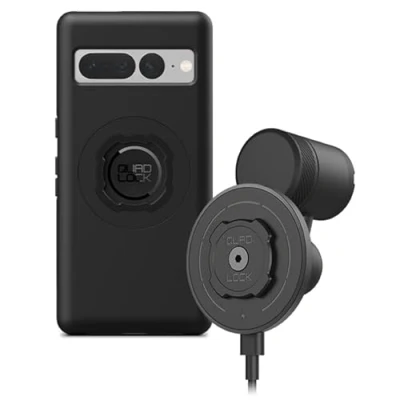 Abbildung von Quad Lock Lüftungshalterung Auto Kit mit MAG Wireless Charging Head V2 und Google Pixel 7 Pro Smartphone Hülle