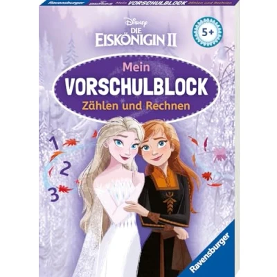 Abbildung von Disney Die Eiskönigin 2 Mein Vorschulblock Zählen und Rechnen Konzentration, Erstes Rechnen, Rätseln für Kinder ab 5 Jahren Spielerisches Lernen Anna Elsa Fans Vorschule