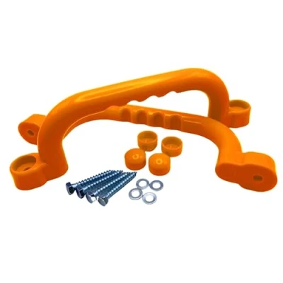 Abbildung von HOQ 1 Paar Premium Haltegriffe 2 Stück hochwertige Kunststoff Griffe Handläufe 240x75 mm für Stelzenhäuser, Hochbetten, Spielhäuser und Spieltürme Orange