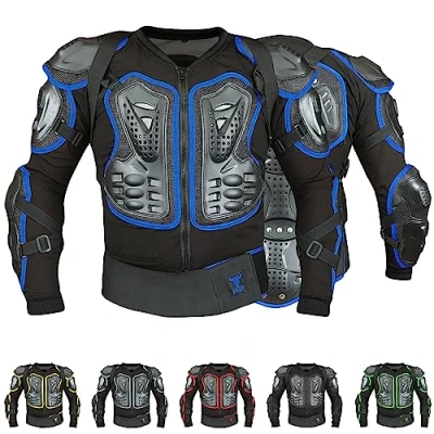 Abbildung von BULLDT Protektorenjacke 2in1 Titan Motorrad Motocross Skatebording Protektoren, 50/M, Blau