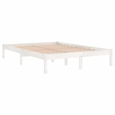 Abbildung von vidaXL Kiefer Massivholzbett Bettgestell Bett Holzbett Doppelbett Futonbett Bettrahmen Schlafzimmerbett Schlafzimmermöbel Weiß 140x190cm
