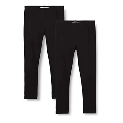 Abbildung von MINYMO Girl&#039;s Basic (2 Pack) Leggings, Anthracite Black, 152 (2er