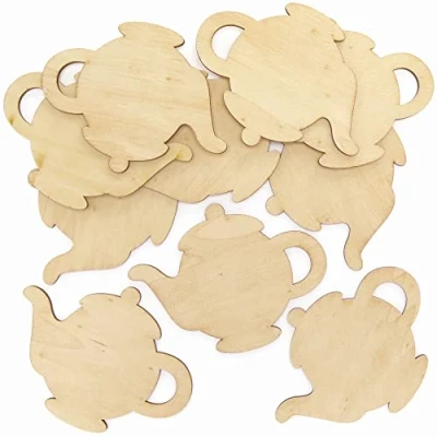 Abbildung von Baker Ross Teekanne Untersetzer aus Holz 10er Pack, Basteln für Kinder (FC386)