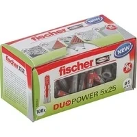 Abbildung von FISCHER Befestigungstechnik Schrauben und Dübel Set Universaldübel Duopower 5x25 LD (100 Stk)