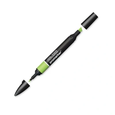 Abbildung von Winsor &amp; Newton &quot; ProMarker 0203341 Professioneller Layoutmarker 2 Spitzen, fein breit für Zeichnungen, Design Layouts Blattgrün