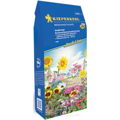 Abbildung von Kiepenkerl Profi Line Blumensamen Mischung Riesenmischung Nahrungsquelle für Nützlinge, Wuchshöhe 50 150 cm, Sommerblumen Samen, 35 g