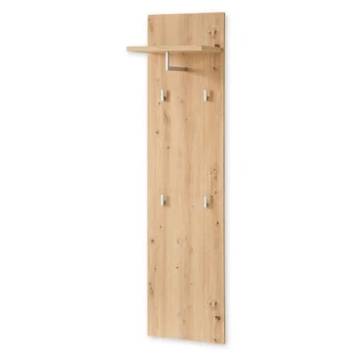 Abbildung von Stella Trading BARI Garderobenpaneel in Artisan Eiche Optik FSC Zertifiziert Moderne Hutablage mit zuverlässigen Wandhaken für Jacken &amp; Taschen 40 x 158 30 cm (B/H/T)