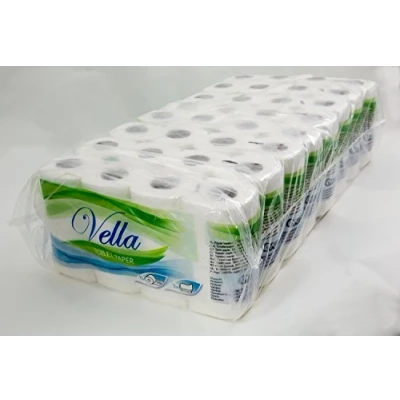 Abbildung von 64 Rollen Vella Toilettenpapier, 3 lagig, Zellstoff weiß, 150 Blatt je Rolle