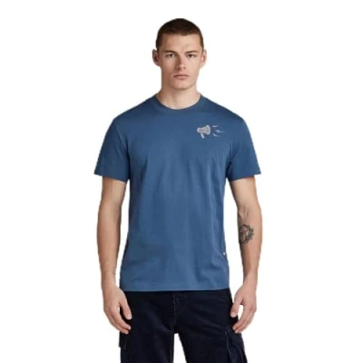 Abbildung von G Star Megaphone Graphic Tshirt print, Herren, Größe: XL, Rank blue