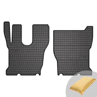 Abbildung von FROGUM EL Toro Gummimatten Ganzjähriges Set von Autofussmatte Auto Fußmatten für Volvo FM I 1998 2001 Beständiges Gummi Material 1,5cm Schutzkante