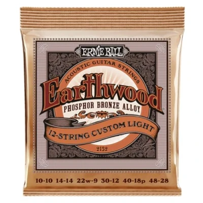Abbildung von Ernie Ball Earthwood Custom Light Akustik Gitarrensaiten, für 12 Saiter, Phosphor Bronze, Stärke 1048